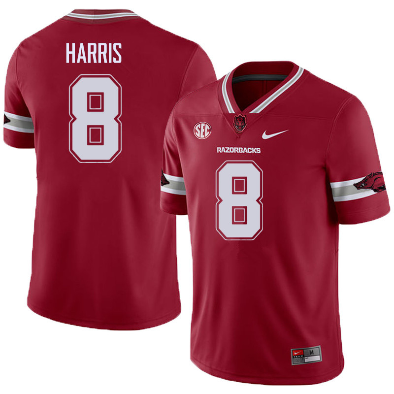 Men #8 De'Jon Harris Arkansas Razorback College Football Alternate Jerseys Sale-Cardinal